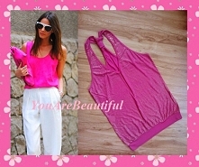 Hit sezonu- różowy top bokserka holograficzne złote kropeczki. Wyprzedaż z szafy. Kliknij w obrazek aby kupić.