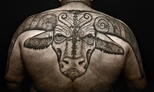 bull tattoo on back