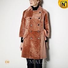 Double Breasted Shearling Coat CW650500 - cwmalls.com