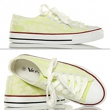 TRAMPKI LIMONKOWE Z EFEKTOWNĄ KORONKĄ