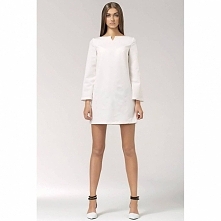 Sukienka trapezowa S35 ecru