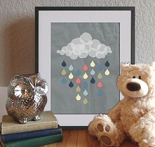 Motyw dekoracyjny we wnętrzu - chmurki w pokoju malucha