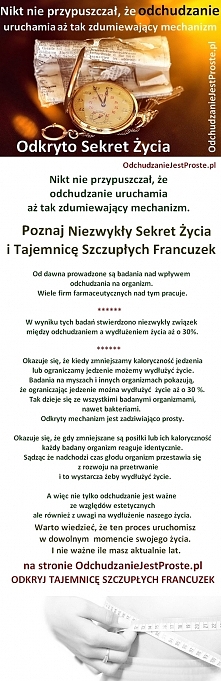 Dlaczego Francuzki są szczupłe? One rzeczywiście inaczej jedzą i co innego jedzą. Ciekawe są również wyniki badań nad odchudzaniem.
Może warto zrobić zmiany