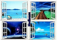 NAKLEJKA NA ŚCIANĘ OTWARTE OKNO Z PIĘKNYM WIDOKIEM KRAJOBRAZEM ŚCIENNA NAKLEJKA  MORZE ZACHÓD POLECAM PO KLIKNIĘCIU NA ZDJĘCIE PRZEJDZIESZ DO INNYCH WZORÓW I CENY TANIO