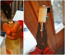 Sposób na otwarcie wina, gdy nie ma korkociągu.