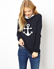 Marynarski sweter z kotwicą...