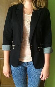 czarny żakiet damski rozmiar XL dostępny na allegro pod nazwą: czarny żakiet damski cena 27zł