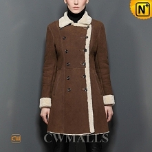 Womens Suede ShearlingCoat CW605500 - cwmalls.com
