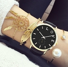 Levvo.eu - Zegarek Czarny Ciemny Blogerek NAPIS LOVE - 69 zł