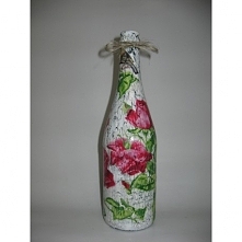 Buteleczka w róże, decoupage :)