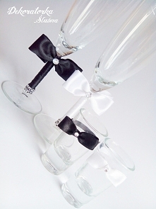 Czarno białe kieliszki Pary...