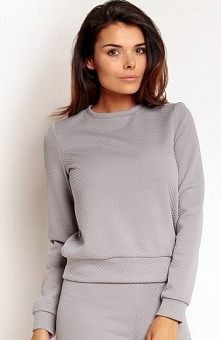 Nommo NA80 bluza szara Modna bluza damska, wykonana z pikowanego materiału