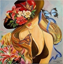"Motyle" 
( obraz - olej na płótnie 40x40cm.)