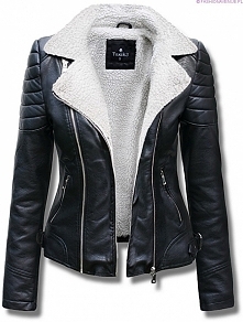 Kurtka damska ramoneska skóra baranekz kołnierz zamek #103 fashionavenue.PL
