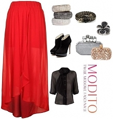 Piękna lekka czerwona spódnica.  Po kliknięciu w zdjęcie więcej szczegółów.