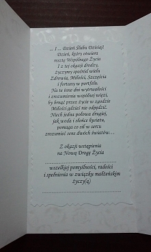 Kartka ślubna wysuwana z pudełka...  życzenia