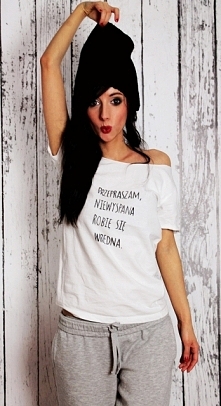 Przepraszam, niewyspana robię się wredna - damski t-shirt