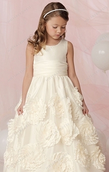White Dress With Rosettes From Jordan Sweet Beginnings L608