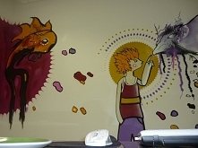 graffiti w biurze na zlecenie 
wnętrza z charakterem - graffiti na zlecenie