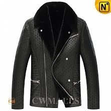 Kansas Black Embossed Shearling Jackets CW857236