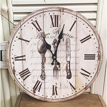 Dekoracyjny zegar z motywem sztućców ,fajna dekoracja do kuchni w stylu vintage.