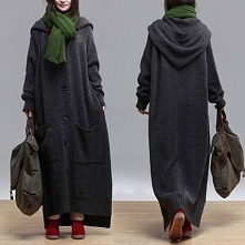 Damski długi wełniany płasz...