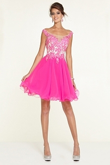 A-line Chiffon Applique Bateau Prom Dress
