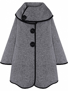 Wełniane ponczo damskie, szare poncho z wełny