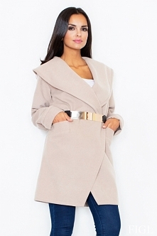 Płaszcz damski ze złotym paskiem,
S M L XL