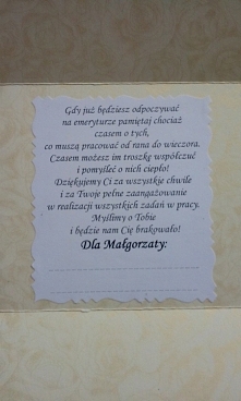 Kartka z okazji odejścia na emeryturę...