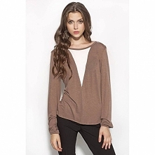 Bluzka damska długi rękaw mocca B47