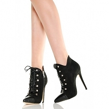 Botki - Czarne Krótkie z Klamerkami - Eko Przód