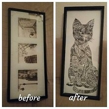 Nowe życie starego, zniszczonego obrazka (: (wykonanie własne)