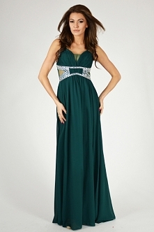 Długa suknia wieczorowa szmaragdowa Modanna Fashion