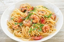 Makaron z krewetkami tygrysimi