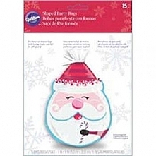 Torebki celofanowe w kształcie głowy uśmiechniętego Mikołaja (15 sztuk) - 1912-3302 - Wilton