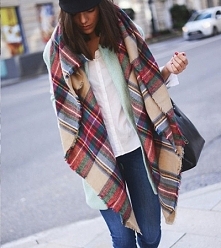 Duży szalik w kratkę