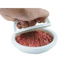 Równe hamburgery dziś to możliwe :) 
Praska plastikowa do hamburgerów, biała - Dexam