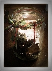 Lampion jesienny - szyszki ;)