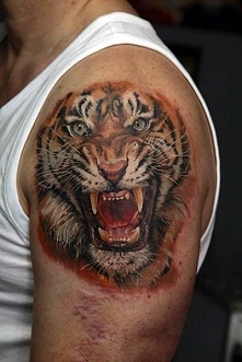 tiger arm 3d tattoo
