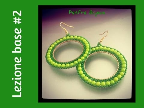 TUTORIAL PERLINE Lezione base #2 - Brickstitch su una base. (Beading tutorial)