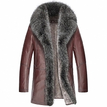 Cwmalls Mens Fur Trim Shearling Coat