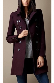 Burberry coat plum beautiful