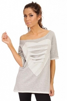 Tunika z sercem i niewykończonym dekoltem