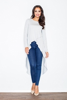 Szara, asymetryczna tunika/bluzka