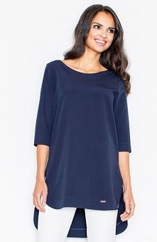 Figl M423 tunika granat Modna tunika, luźny fason, rękaw 3/4