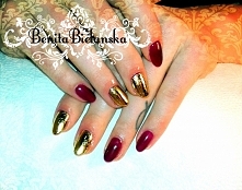 bordo ze złotem