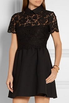 VALENTINO Lace-paneled wool...