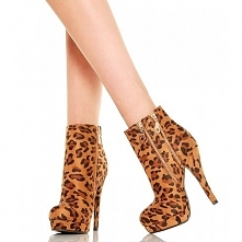 BOTKI KOBIECE PANTERKOWE - DWA ZŁOTE ZAMKI