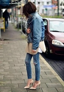 nude,  jeans and chic